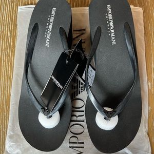 Emporio Armani Swimwear Height Flip Flops US10